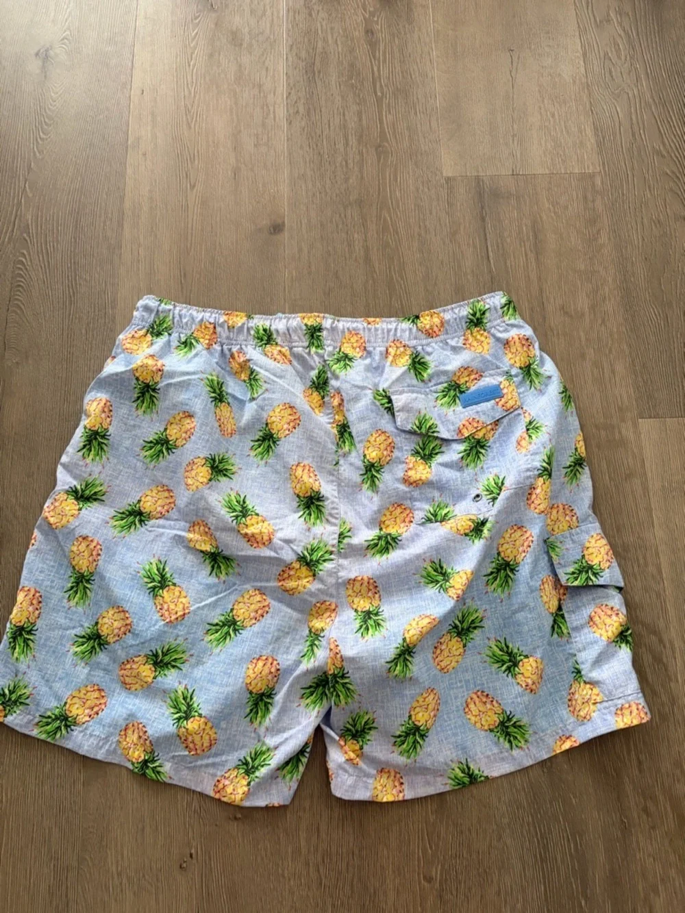 RAINFOREST Pineapple Print Swim Trunks - Light Blue, Yellow, Green